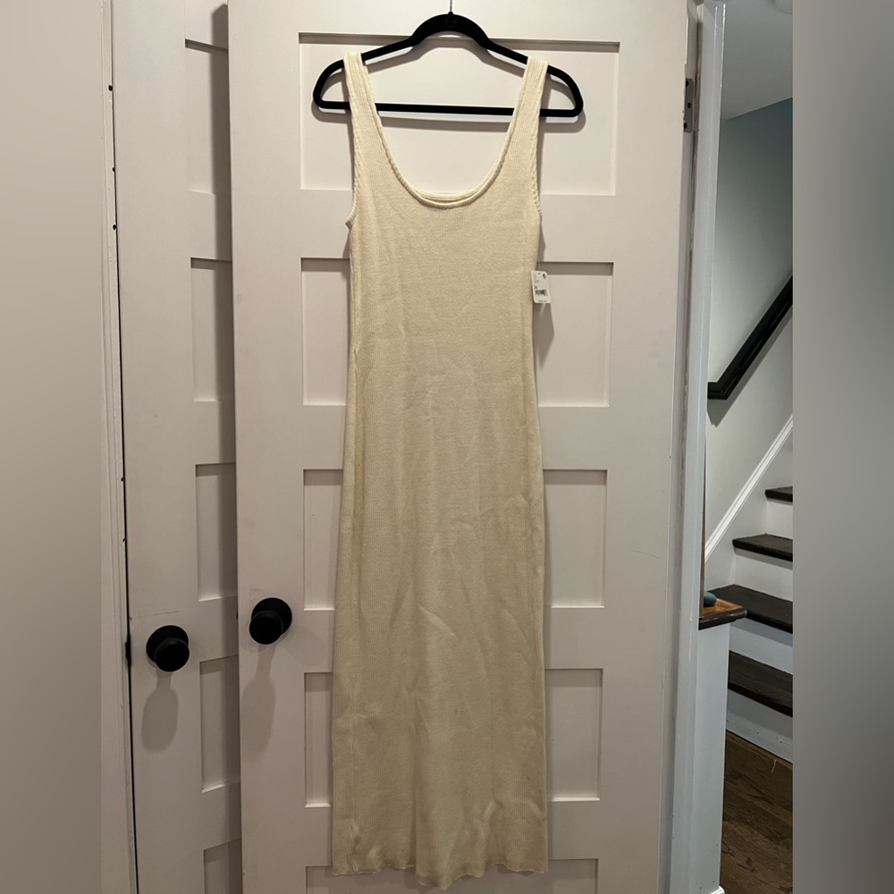 Free people knit ivory midi dress NWT